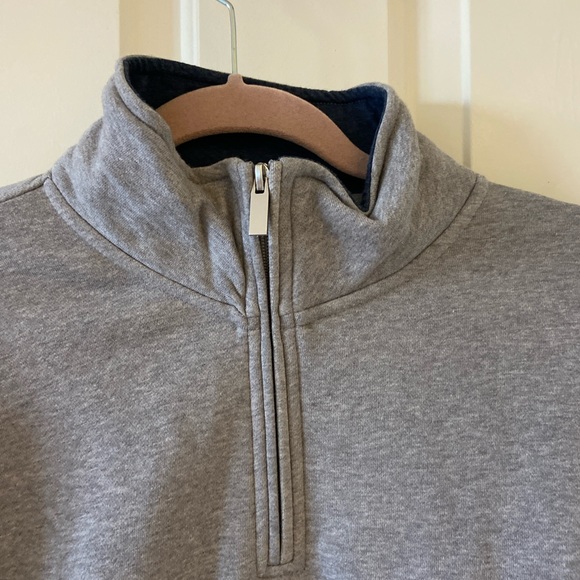 SAKS FIFTH AVENUE Men Medium Gray Sweatshirt Zip Up - Picture 7 of 7
